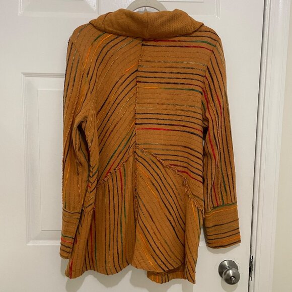 Soft‎ Surroundings Kinsale Boucle Striped Jacket Top Boho Lagenlook Womens Large - Picture 8 of 10